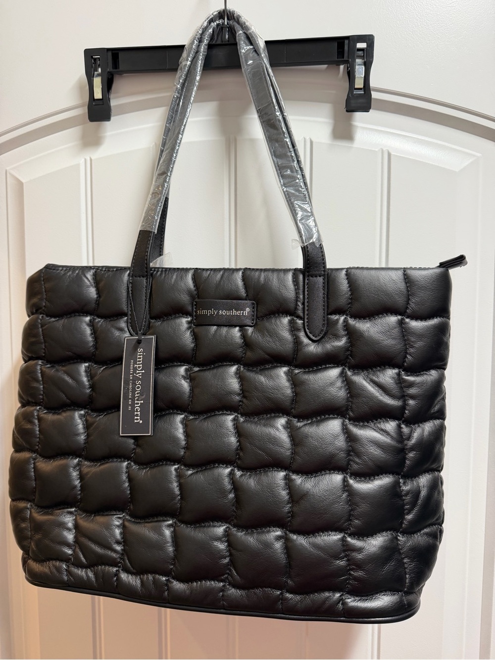 Simply Southern Black Quilted Tote